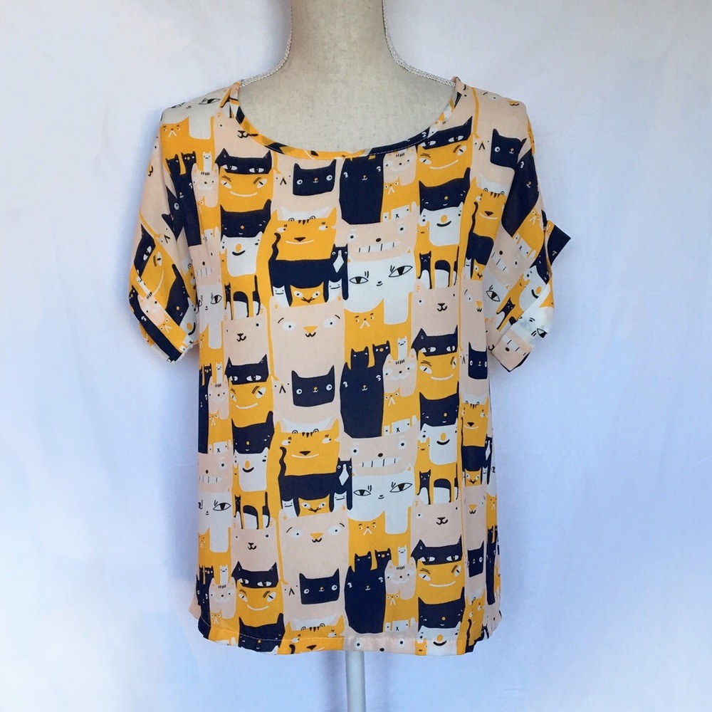 Brand new cute animal print chiffon top